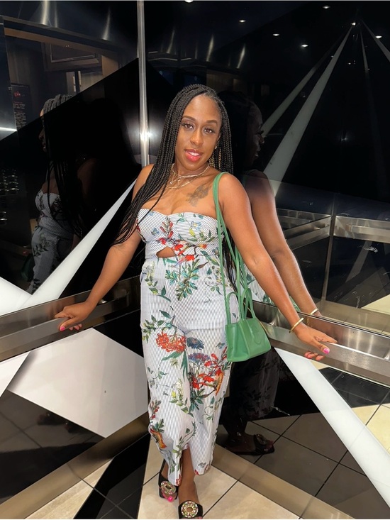 Pants - Wide-Leg Floral Striped Jumpsuit in White with Multicolor Print